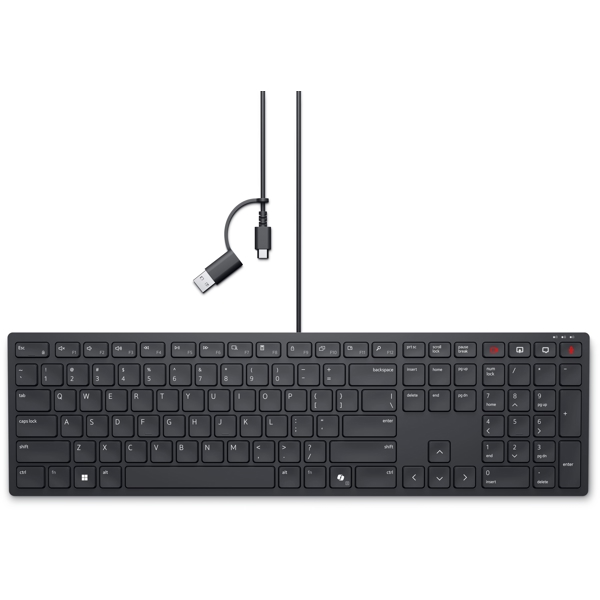 კლავიატურა Dell 580-BBTF KB525C, Wired, USB-C, Keyboard, Black