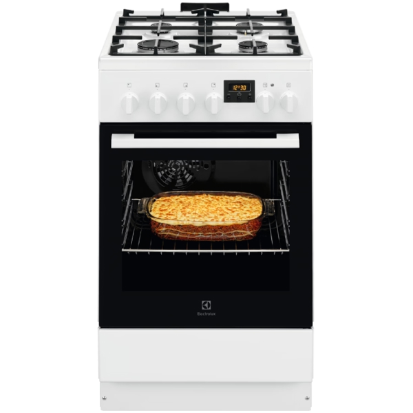 Gas Cooker Electrolux LKK520211W, 4Gas, White
