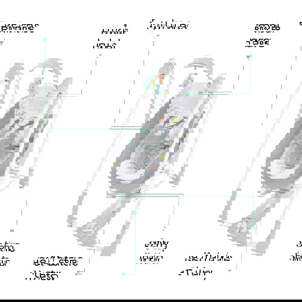 ბაუნსერი Ingenuity 12322, 0-12M, Bouncer, Gray