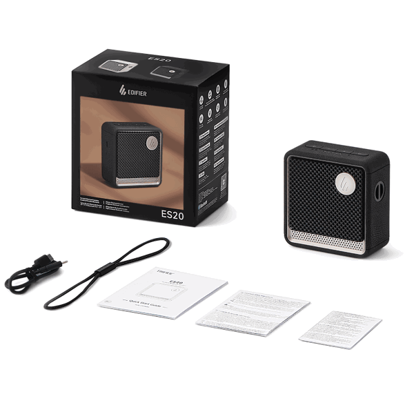 Edifier ES20, 6W, Bluetooth, IP67, Ambient Light Portable Speaker, Black