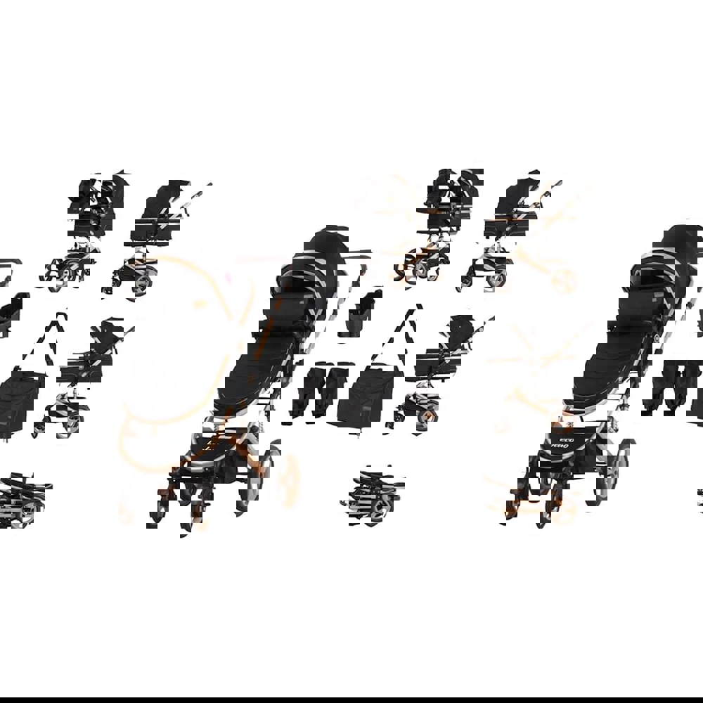 საბავშვო ეტლი Belecoo BEL530-H, 0-3Y, Baby Stroller, Black