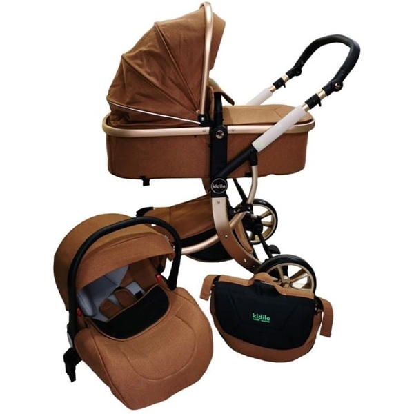 საბავშვო ეტლი Kidilo G-600+C-BROWN, 0-3Y, Baby Stroller, Brown