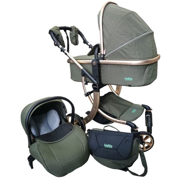 საბავშვო ეტლი Kidilo G-600+C-GREY, 0-3Y, Baby Stroller, Grey