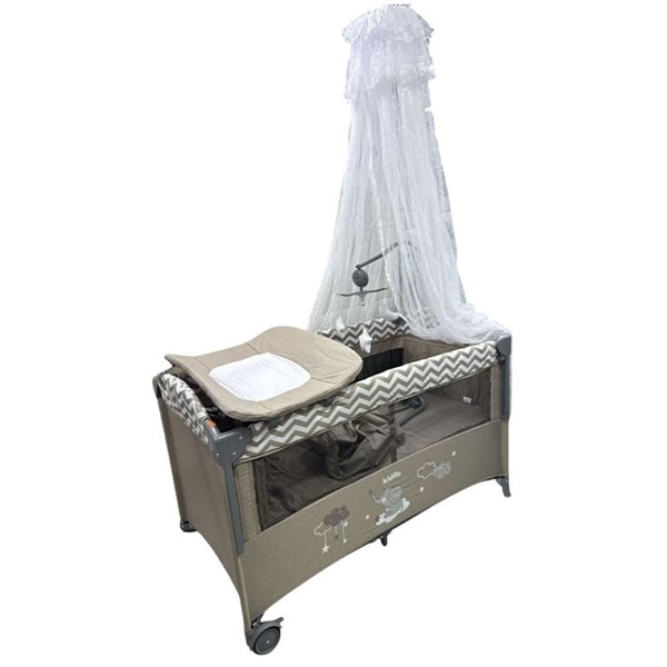 საწოლ-მანეჟი Kidilo T-701L, Bed-Playpen, Beige
