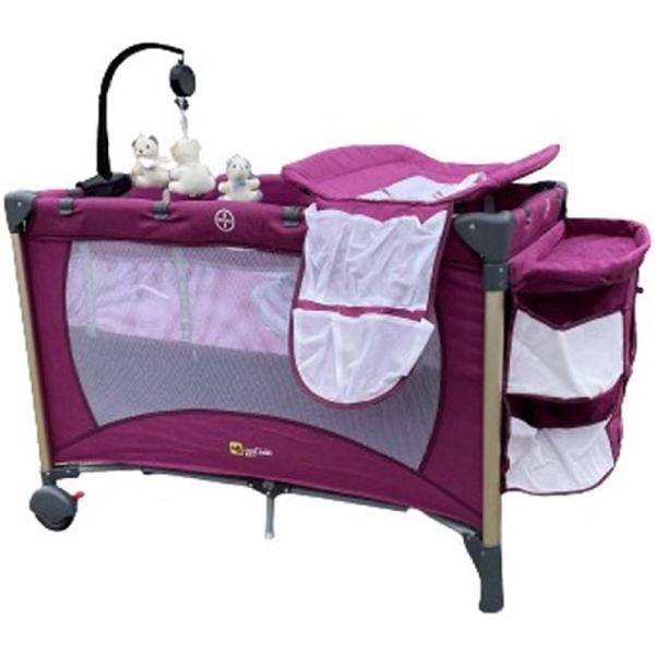 საწოლ-მანეჟი CoolBaby 993, Bed-Playpen, Red