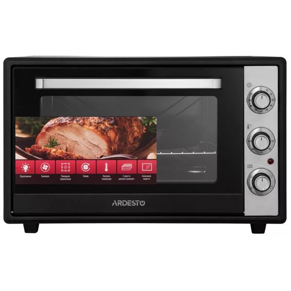 ელექტრო ღუმელი Ardesto MEO-F60CB, 2000W, 60L, Electric Oven, Black