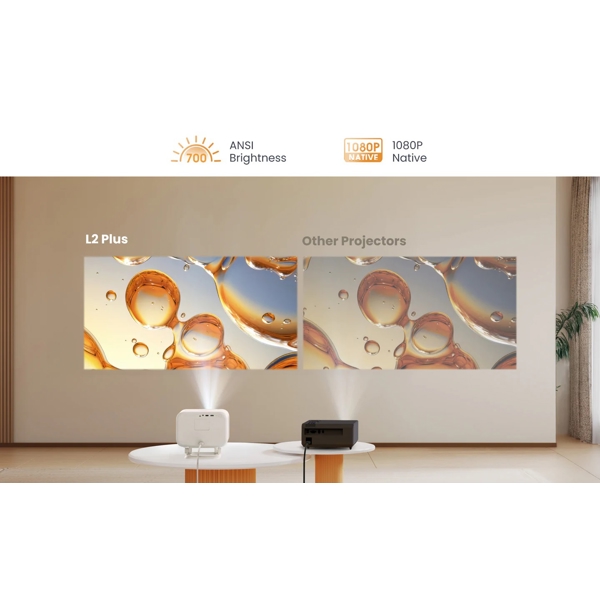 პროექტორი Yaber L2 Plus Home Cinema, LCD Projector, FHD 1920x1080, 700lm, JBL Speakers, White