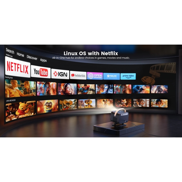 პროექტორი Yaber U12 Home Cinema, LCD Projector, FHD 1920x1080, 700lm, Black