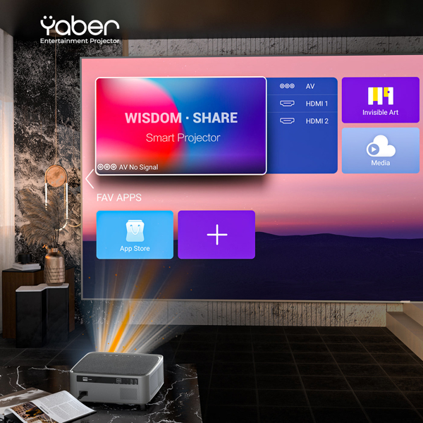 პროექტორი Yaber U6 Pro Home Cinema, LCD Projector, FHD 1920x1080, 850Lm, Silver