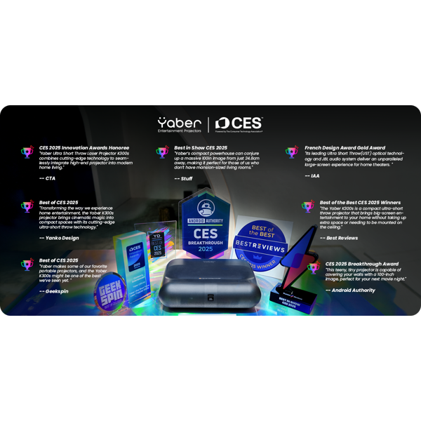 ლაზერული პროექტორი Yaber K300s, DLP Laser Projector, Laser, FHD 1920x1080, 1000Lm, JBL Speakers, Black