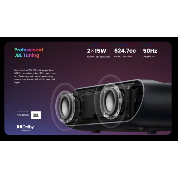ლაზერული პროექტორი Yaber K300s, DLP Laser Projector, Laser, FHD 1920x1080, 1000Lm, JBL Speakers, Black