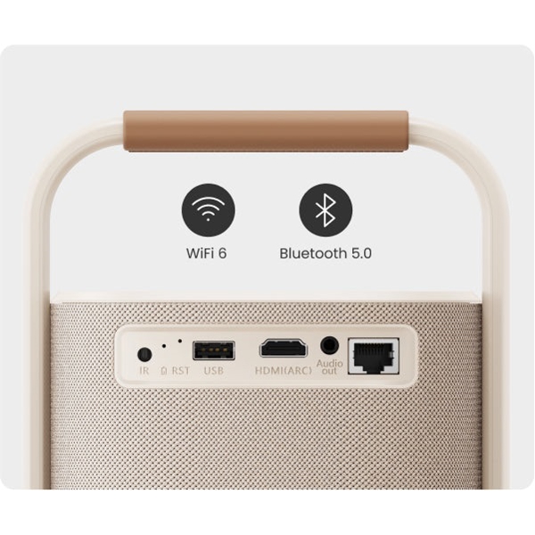 პროექტორი Yaber T2Plus, LCD Projector, FHD 1920x1080, 450Lm, JBL Speakers, Beige
