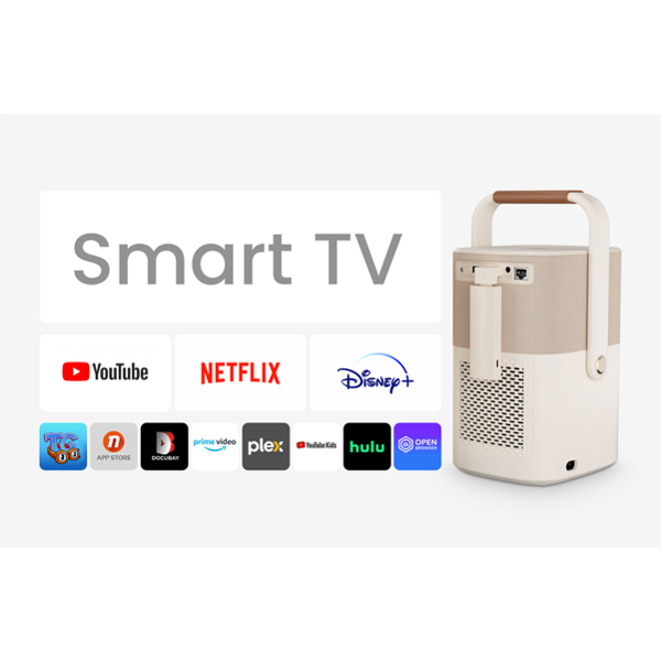 პროექტორი Yaber T2Plus, LCD Projector, FHD 1920x1080, 450Lm, JBL Speakers, Beige
