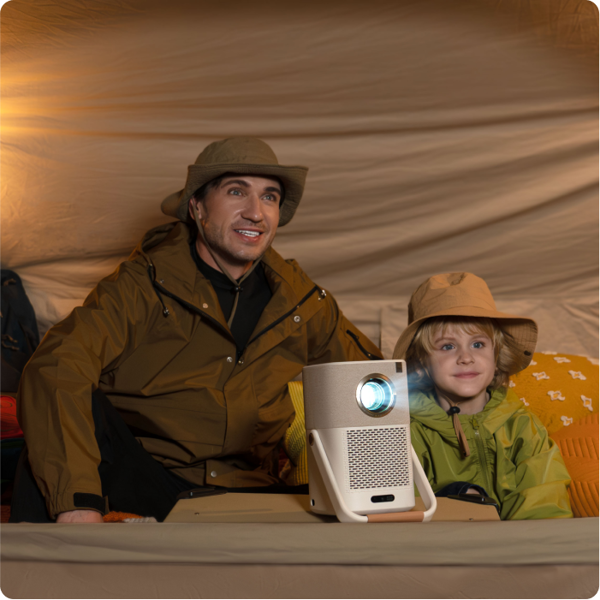 პროექტორი Yaber T2Plus, LCD Projector, FHD 1920x1080, 450Lm, JBL Speakers, Beige