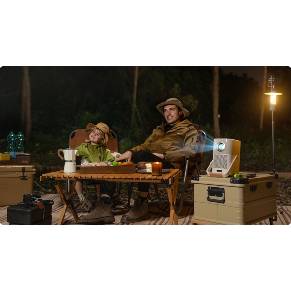 პროექტორი Yaber T2Plus, LCD Projector, FHD 1920x1080, 450Lm, JBL Speakers, Beige