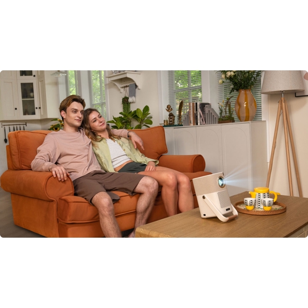 პროექტორი Yaber T2Plus, LCD Projector, FHD 1920x1080, 450Lm, JBL Speakers, Beige