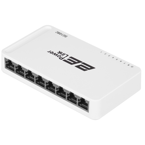 Switch 2E 2E-SG108C PowerLink, 8-Port Gigabit, White