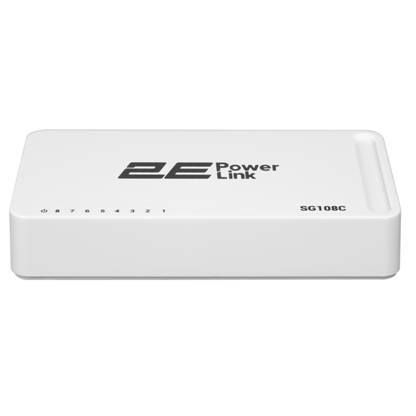 Switch 2E 2E-SG108C PowerLink, 8-Port Gigabit, White