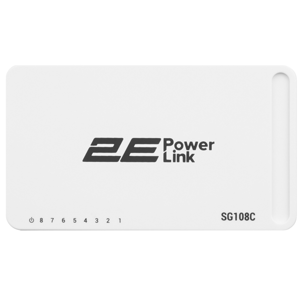 Switch 2E 2E-SG108C PowerLink, 8-Port Gigabit, White