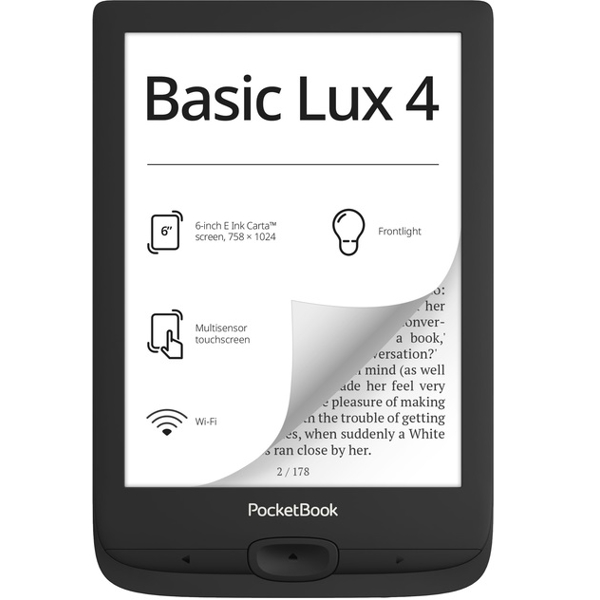 ელექტრონული წიგნი PocketBook PB618-P-CIS 618, 6", 512MB, 8GB, Wi-Fi, E-Book Reader, Ink Black