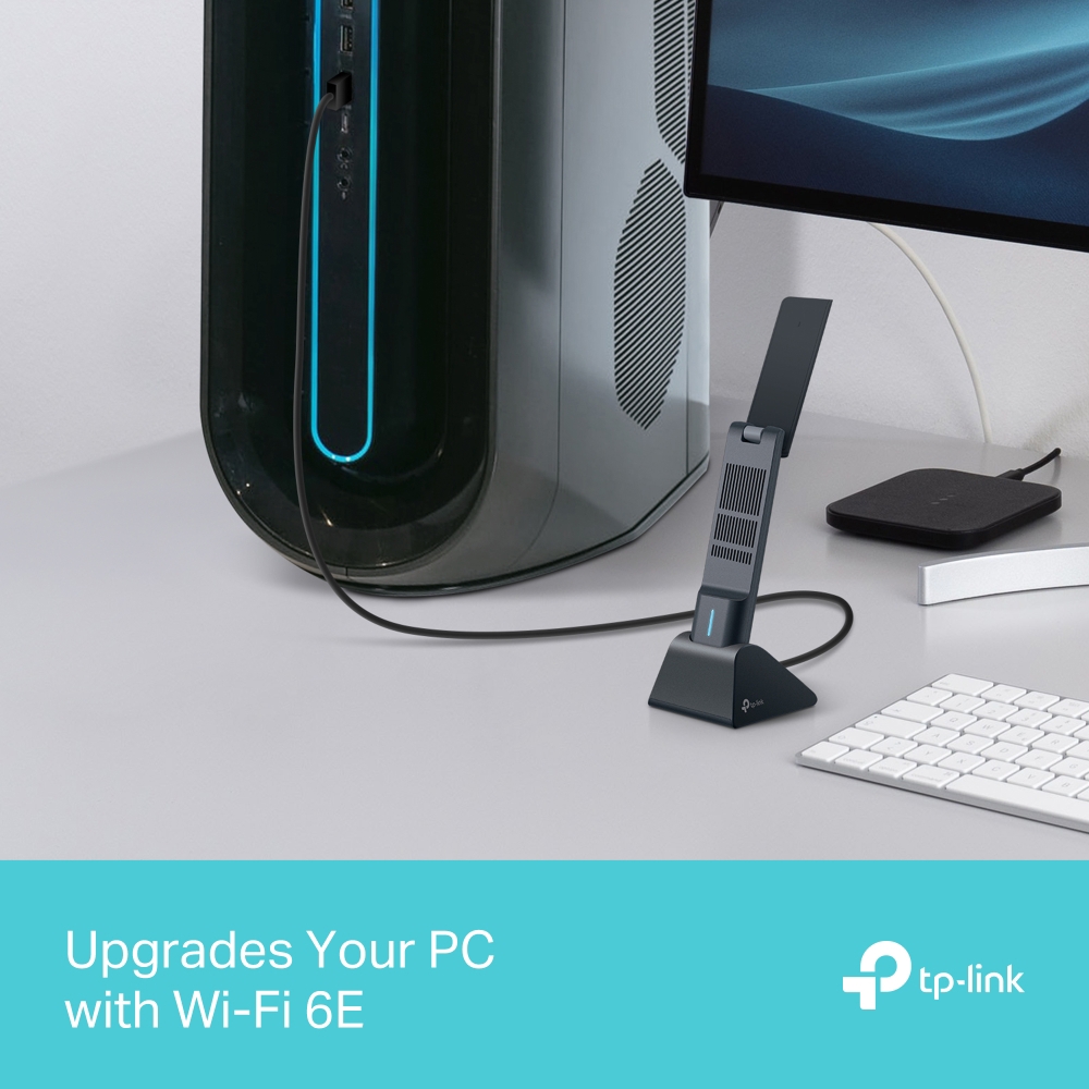 WiFi 6E High Gain Wireless USB Adapter, TP-Link Archer TXE50UH, Grey