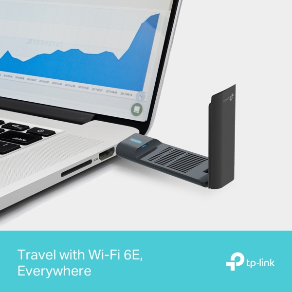 Wi-Fi 6E High Gain Wireless USB Adapter, TP-Link Archer TXE50UH, Grey
