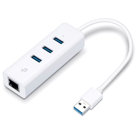 Hub TP-Link UE330, USB-A, Ethernet, White