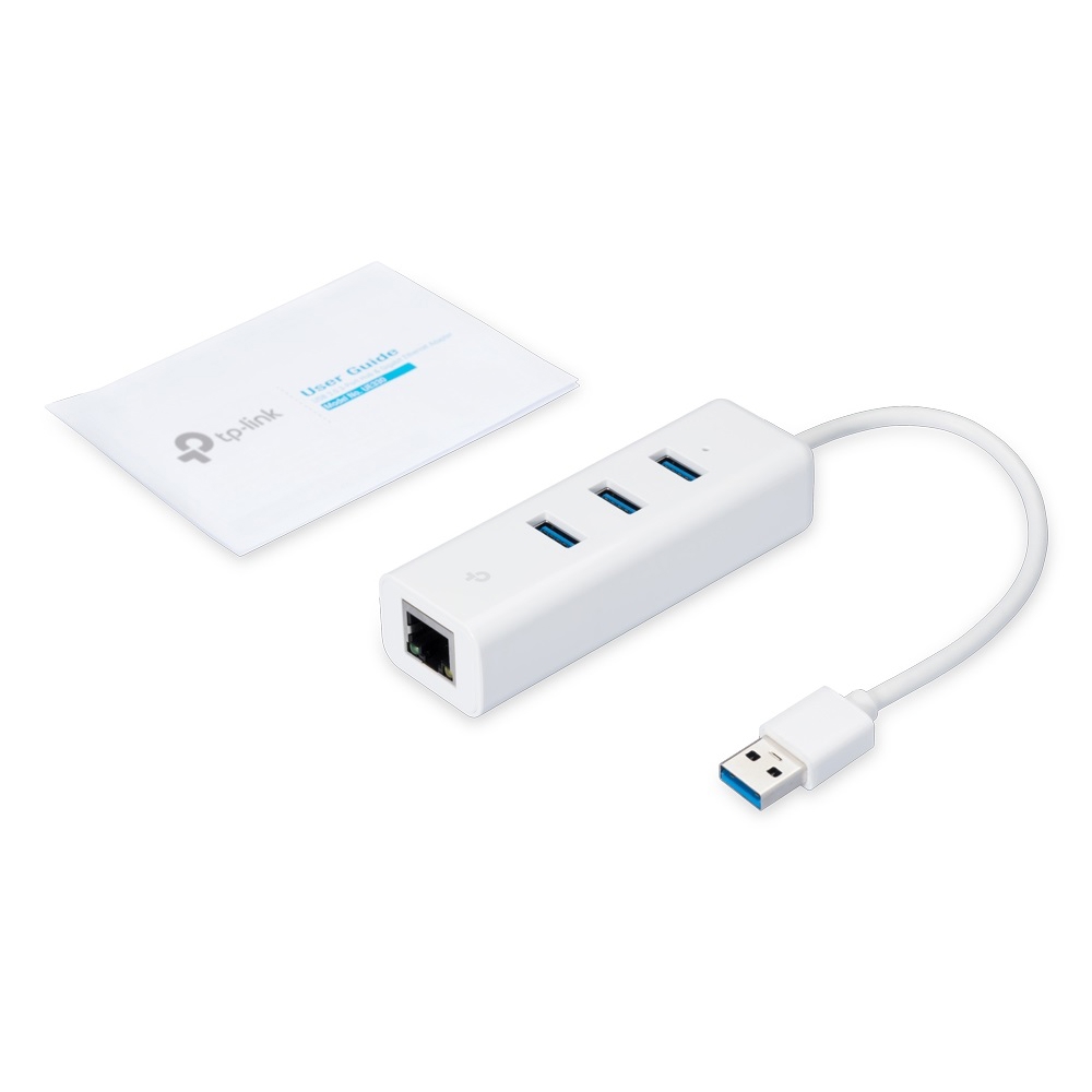 USB ჰაბი TP-Link UE330, USB-A, Ethernet, Hub, White