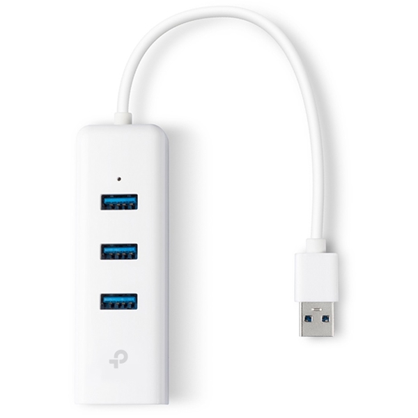 Hub TP-Link UE330, USB-A, Ethernet, White