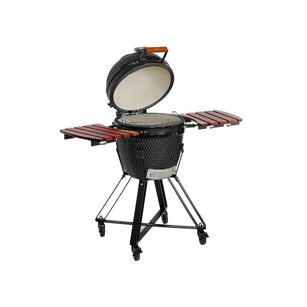 Ceramic Grill Berllong BBQ K-0140-24 Kamado, 8Person, Black