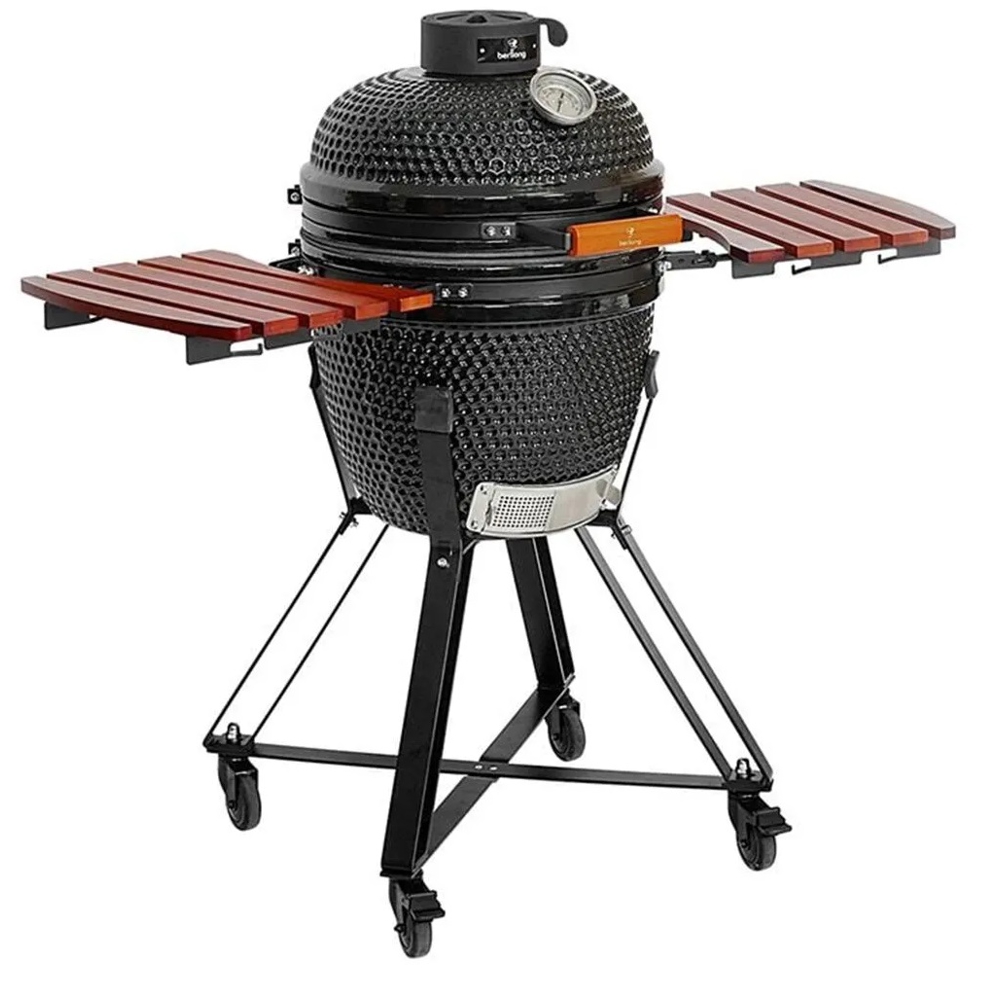 Ceramic Grill Berllong BBQ K-0140-24 Kamado, 8Person, Black