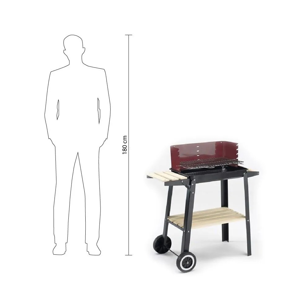 Grill Landmann 0566A Grillwagen, 6Person, Black/Red