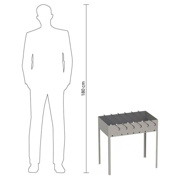 Grill Helios HS-МC.04-Э-1, 6Person, Silver