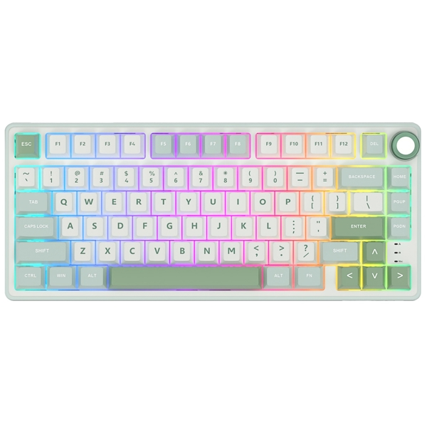 Mechanical Keyboard Royal Kludge RK R75 RGB, K silver switch, Hot Swappable, Type-C wired, Sky Cyan