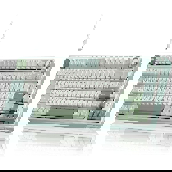 Mechanical Keyboard Royal Kludge RK R75 RGB, K silver switch, Hot Swappable, Type-C wired, Sky Cyan