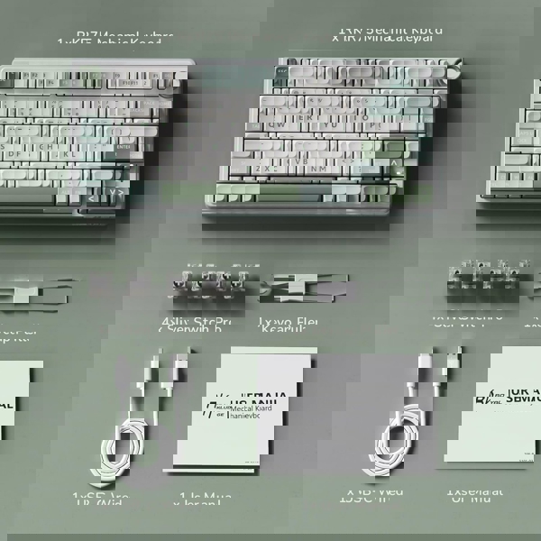 Mechanical Keyboard Royal Kludge RK R75 RGB, K silver switch, Hot Swappable, Type-C wired, Sky Cyan