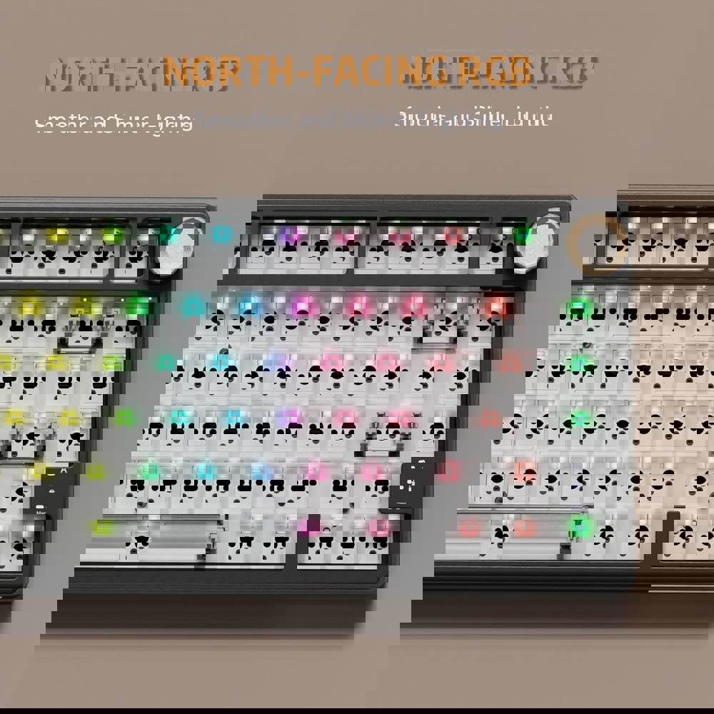 კლავიატურა Royal Kludge RKR75 RGB Mechanical Keyboard, K silver switch, Hot Swappable, Type-C wire, Phantom