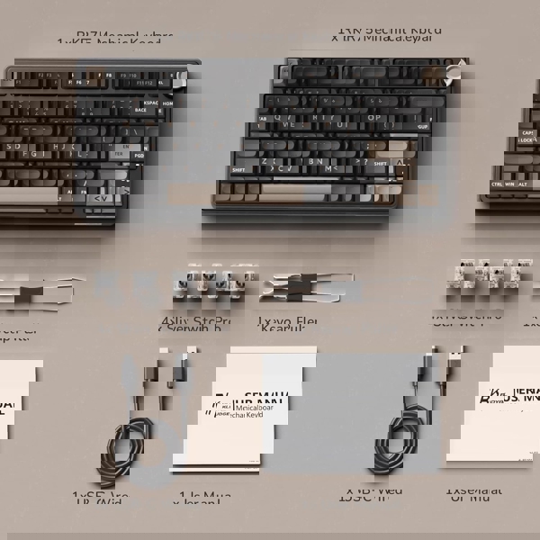 კლავიატურა Royal Kludge RK R75 RGB Mechanical Keyboard, K silver switch, Hot Swappable, Type-C wire, Phantom