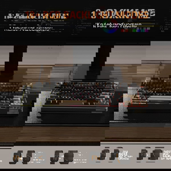 კლავიატურა Royal Kludge RKR75 RGB Mechanical Keyboard, Brown switch, Hot Swappable, Type-C wired, Phantom