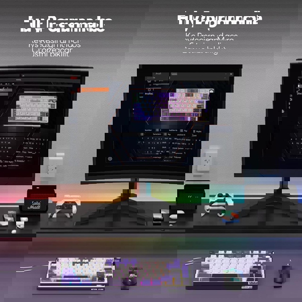 Mechanical Keyboard Royal Kludge RK R75 RGB, K silver switch, Hot Swappable, Hot Swappable, Type-C wired, Blackberry