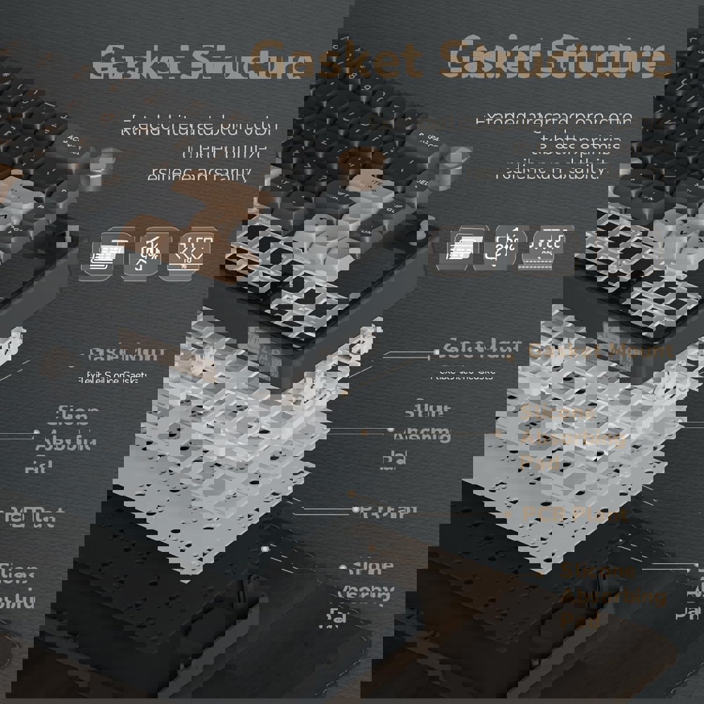 კლავიატურა Royal Kludge RKR65 RGB Mechanical Keyboard, Chartreuse switch, Hot Swappable, Type-C wired, Phantom