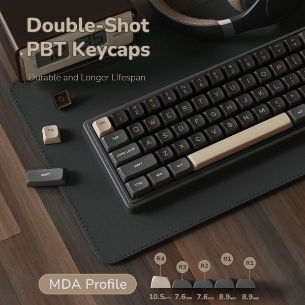 Mechanical Keyboard Royal Kludge RK R65 RGB, Chartreuse switch, Hot Swappable, Type-C wired, Phantom