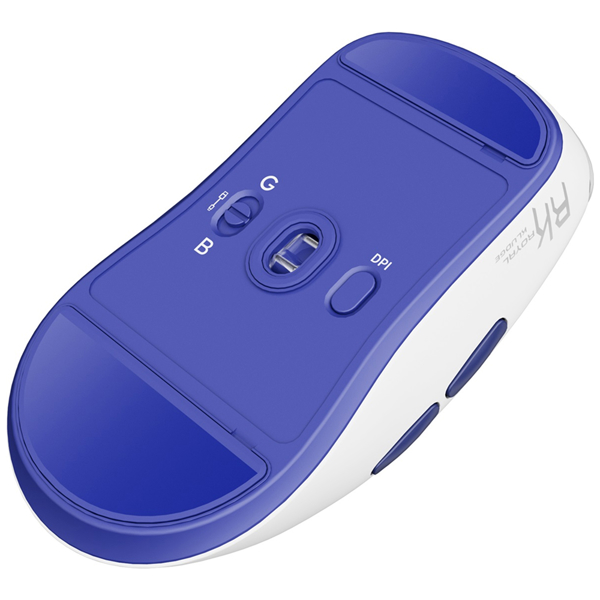 მაუსი Royal Kludge RK M30 Gaming Mouse Wireless, 2.4GHz, Bluetooth, USB White Blue