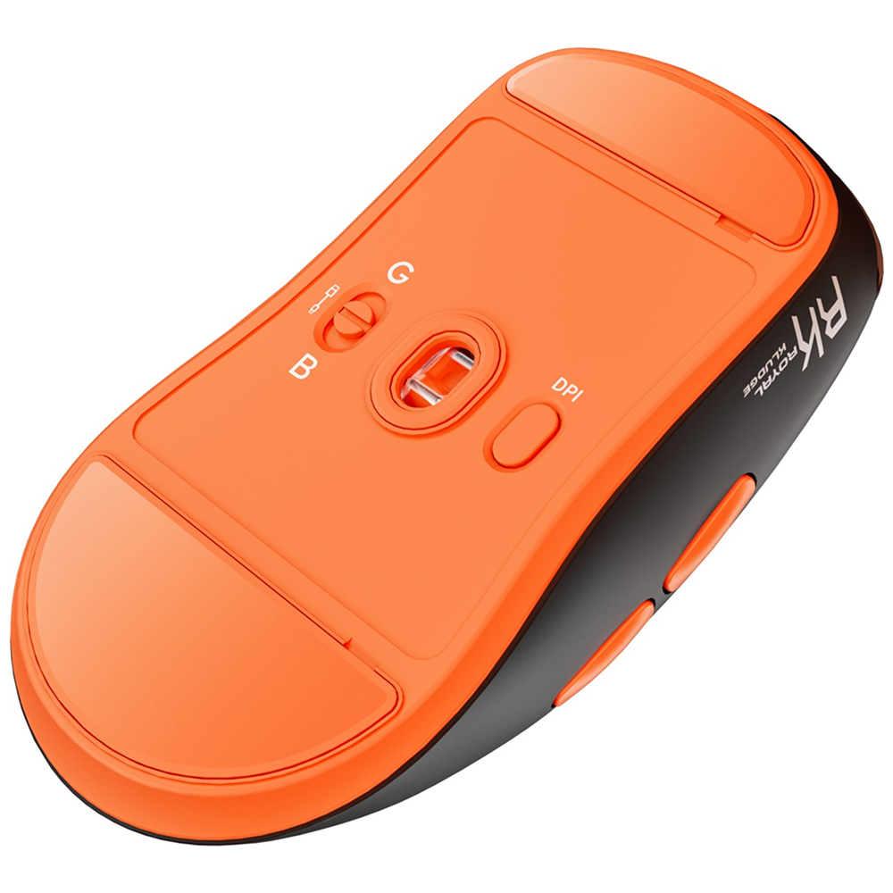 მაუსი Royal Kludge RKM30 Gaming Mouse Wireless, 2.4GHz, Bluetooth, USB Black Orange