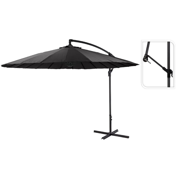 ბაღის ქოლგა Koopman 17051388 Banana Shanghai, 300cm, Garden Umbrella, Black
