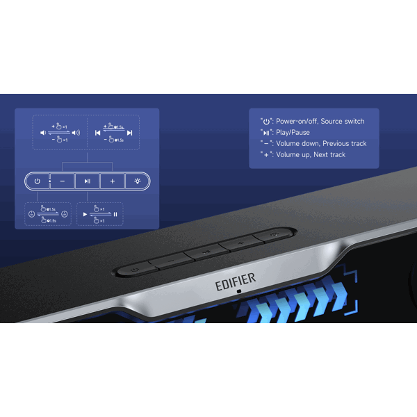 დინამიკი Edifier QS30, 5W, Bluetooth, USB-A, Multimedia Soundbar, Black