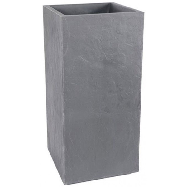 Flower Pot EDA Plastiques BAC CARRE HAUT VOLCANIA, 31L, Grey