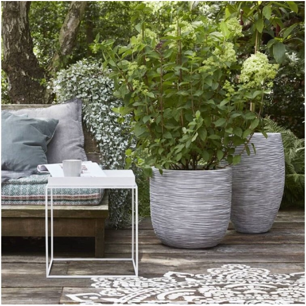 Flower Pot Capi Europe Vase elegant deluxe Rib NL, 83L, Grey
