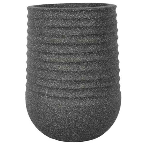 ყვავილის ქოთანი Mega Collections D53H70 Titan Heron Egg Vase Rib Anthracite, 157L, Flower Pot, Grey