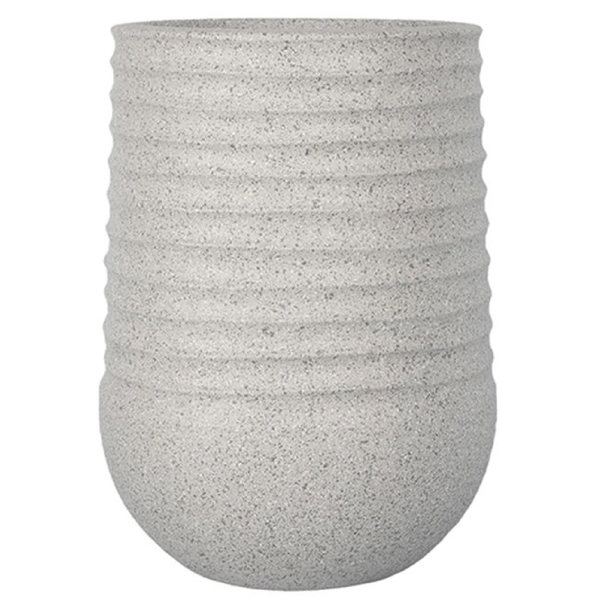 ყვავილის ქოთანი Mega Collections D53H70 Titan Heron Egg Vase Rib, 157L, Flower Pot, Light Grey